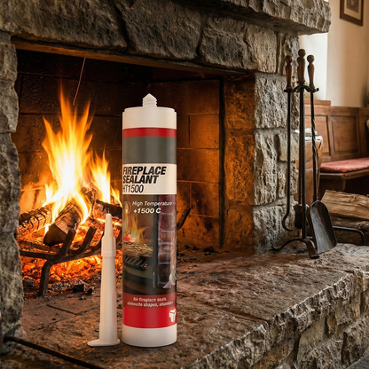 High Temperature Silicone Sealant 1500°C Black | Heavy Duty Heat Resistant Fire Cement & Flue Sealer | For Wood Burner Stoves, Chimneys, Ovens & Fireplace Repair | Professional Grade Cartridge (310ml) - DIYUK