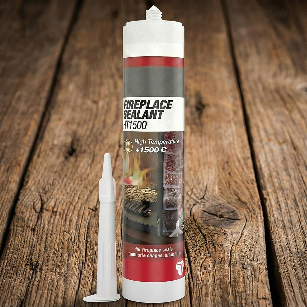 High Temperature Silicone Sealant 1500°C Black | Heavy Duty Heat Resistant Fire Cement & Flue Sealer | For Wood Burner Stoves, Chimneys, Ovens & Fireplace Repair | Professional Grade Cartridge (310ml) - DIYUK