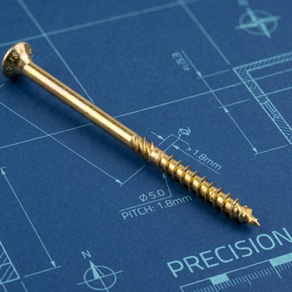 High-performance yellow passivated countersunk Torx wood screws for multi-purpose professional timber applications.