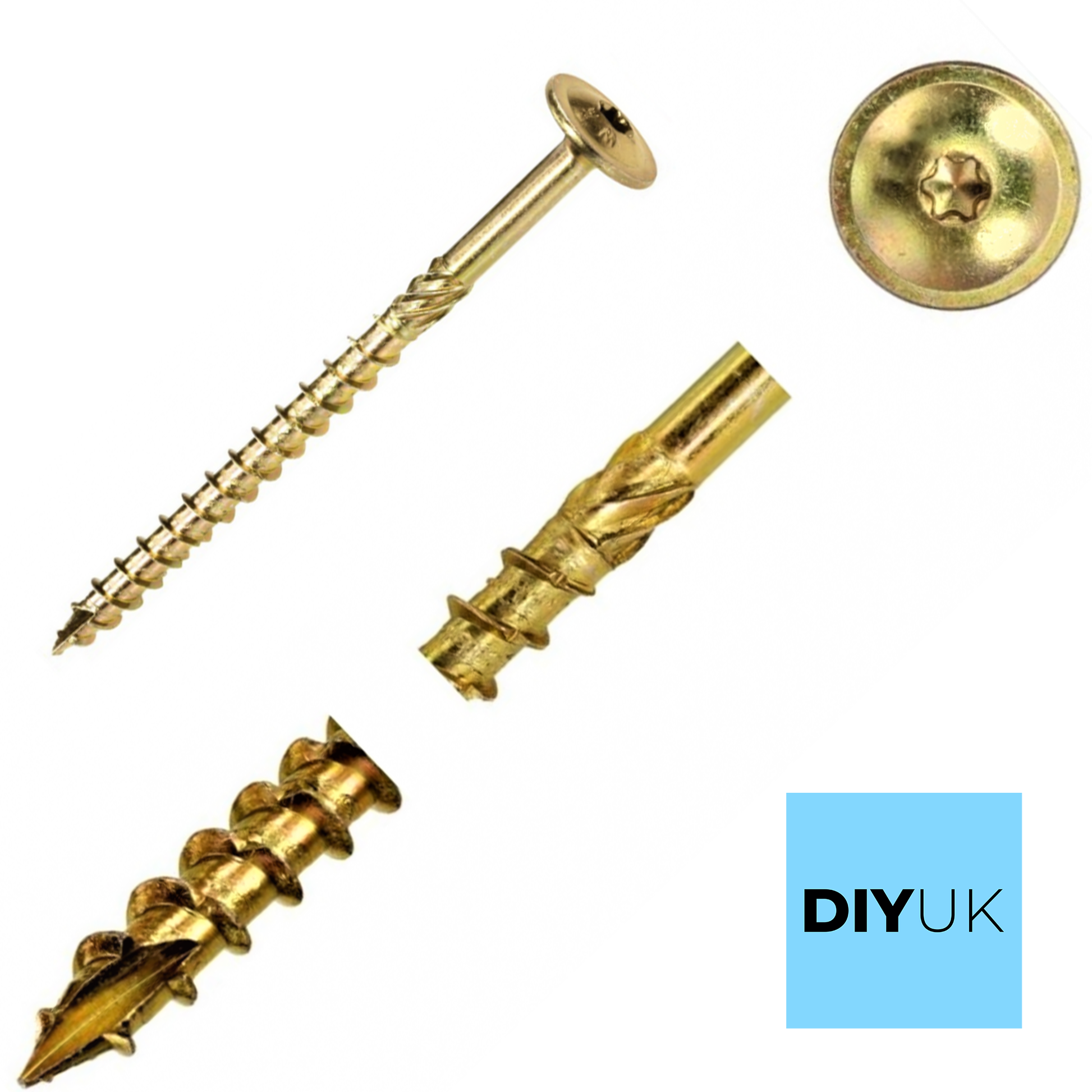 Wood Screws Wafer Head Torx Screw Self Tapping Steel Yellow Zinc Plated