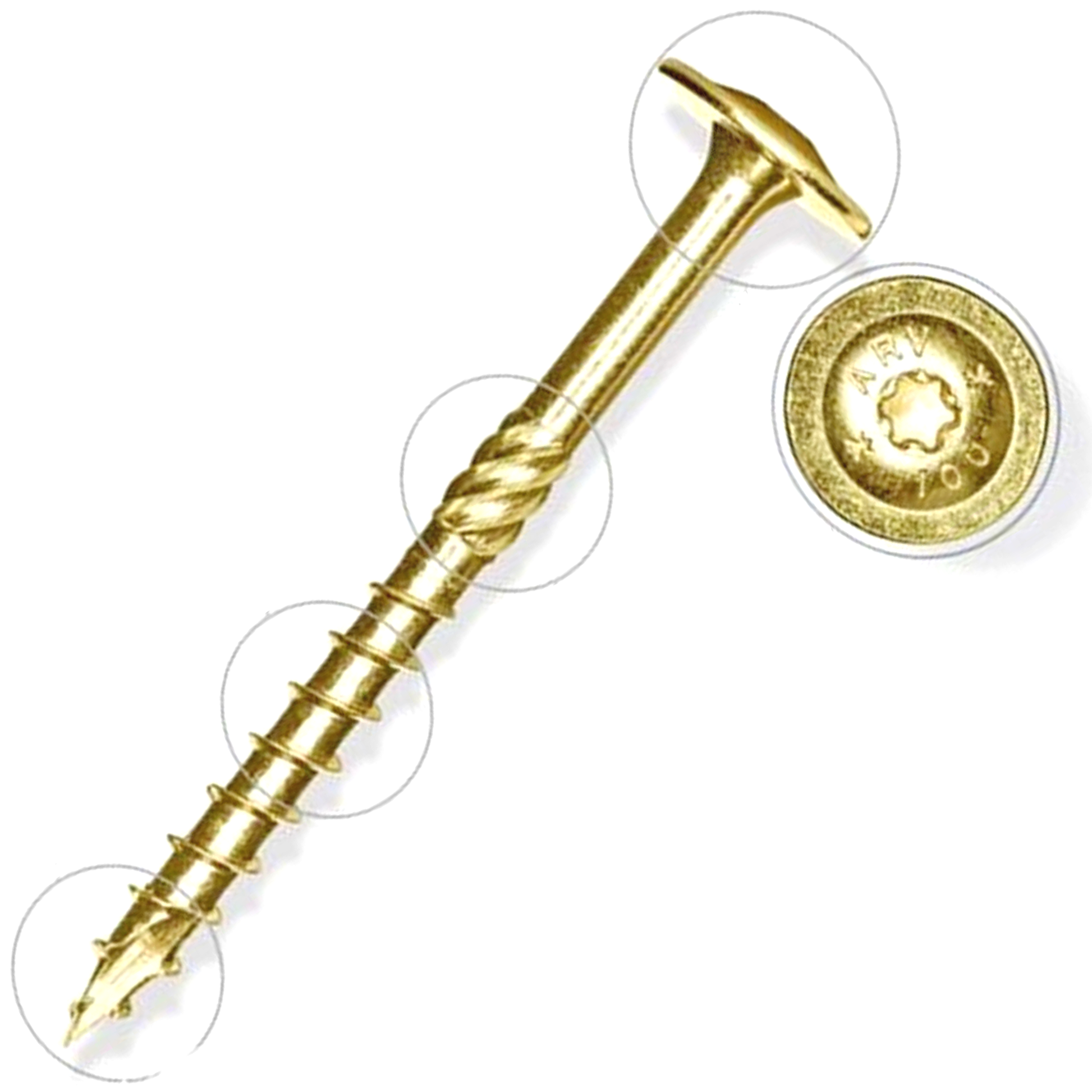 Wood Screws Wafer Head Torx Screw Self Tapping Steel Yellow Zinc Plated