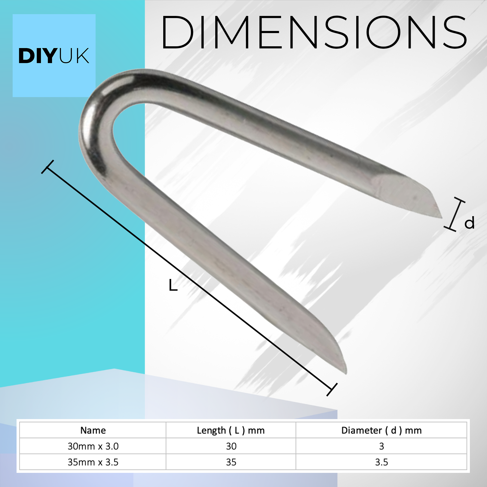 DIYUK Galvanised Netting Staple U Nails, Heavy Duty U Shaped Wire Tacks for Fencing & Mesh, Durable Fence Pin Staples for Wood Posts