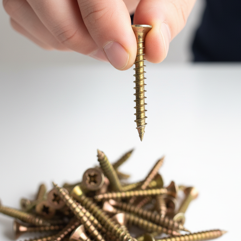 Multi-Purpose Wood Screws Yellow Zinc Passivated (YZP) - Pozi Head Countersunk - High Performance Outdoor Decking, Fencing & Timber Fixings - Rust Resistant - Assorted Sizes (Pack of 20, 100, 200, 500) - DIYUK