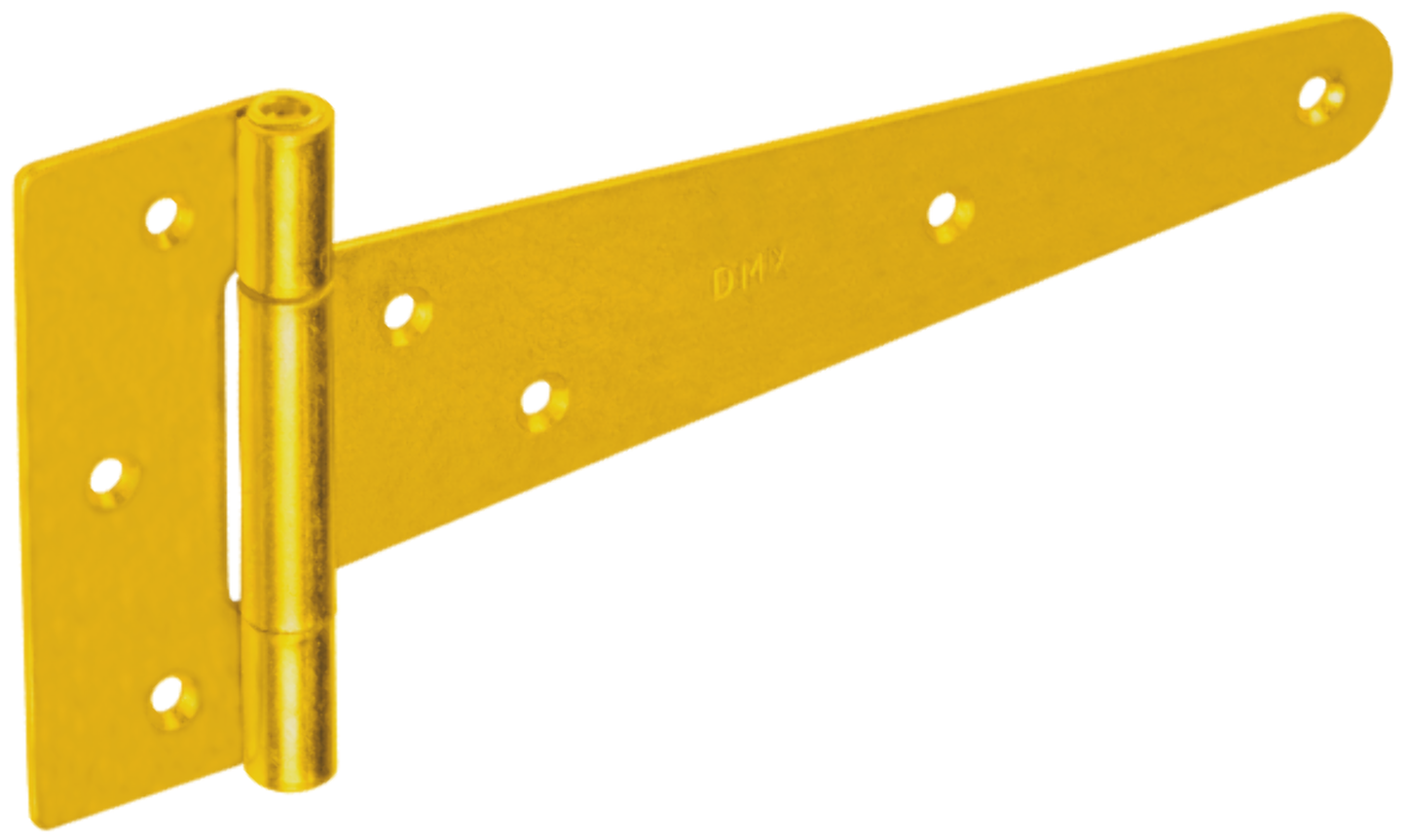 Tee Hinges GOLD GALVANISED Heavy Duty High Quality Strap T Hinge Door Gate Shed - DIYUK