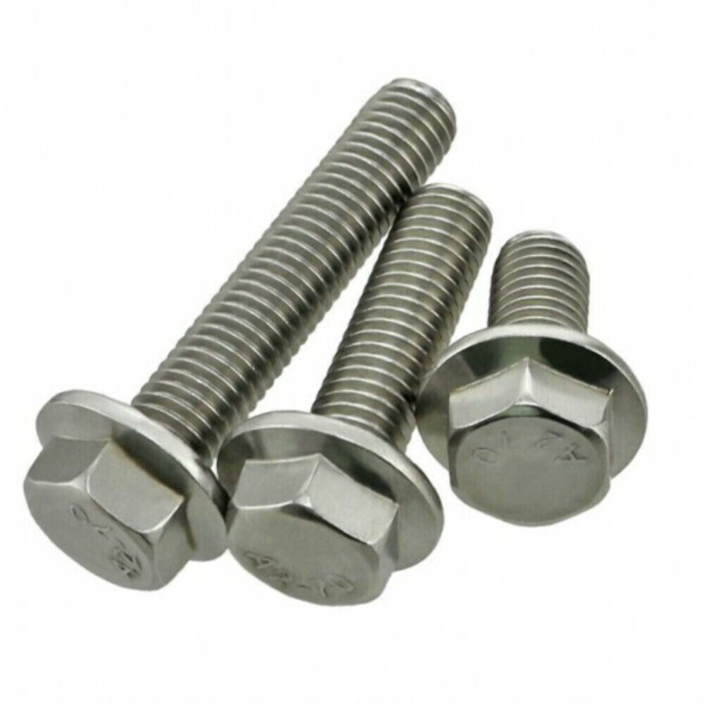 Flanged Hex Head Bolts Stainless Steel Flange Bolt Fully Threaded Hexagon A2 DIN 6921 - DIYUK