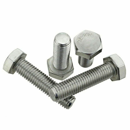 M8 M10 M12 M14 Hexagon Head Bolts DIN 933 Fully Threaded Stainless Steel A2 - DIYUK