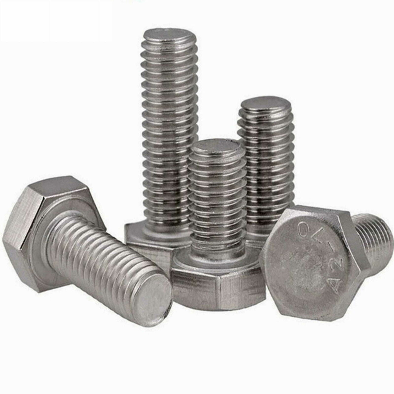 M8 M10 M12 M14 Hexagon Head Bolts DIN 933 Fully Threaded Stainless Steel A2 - DIYUK