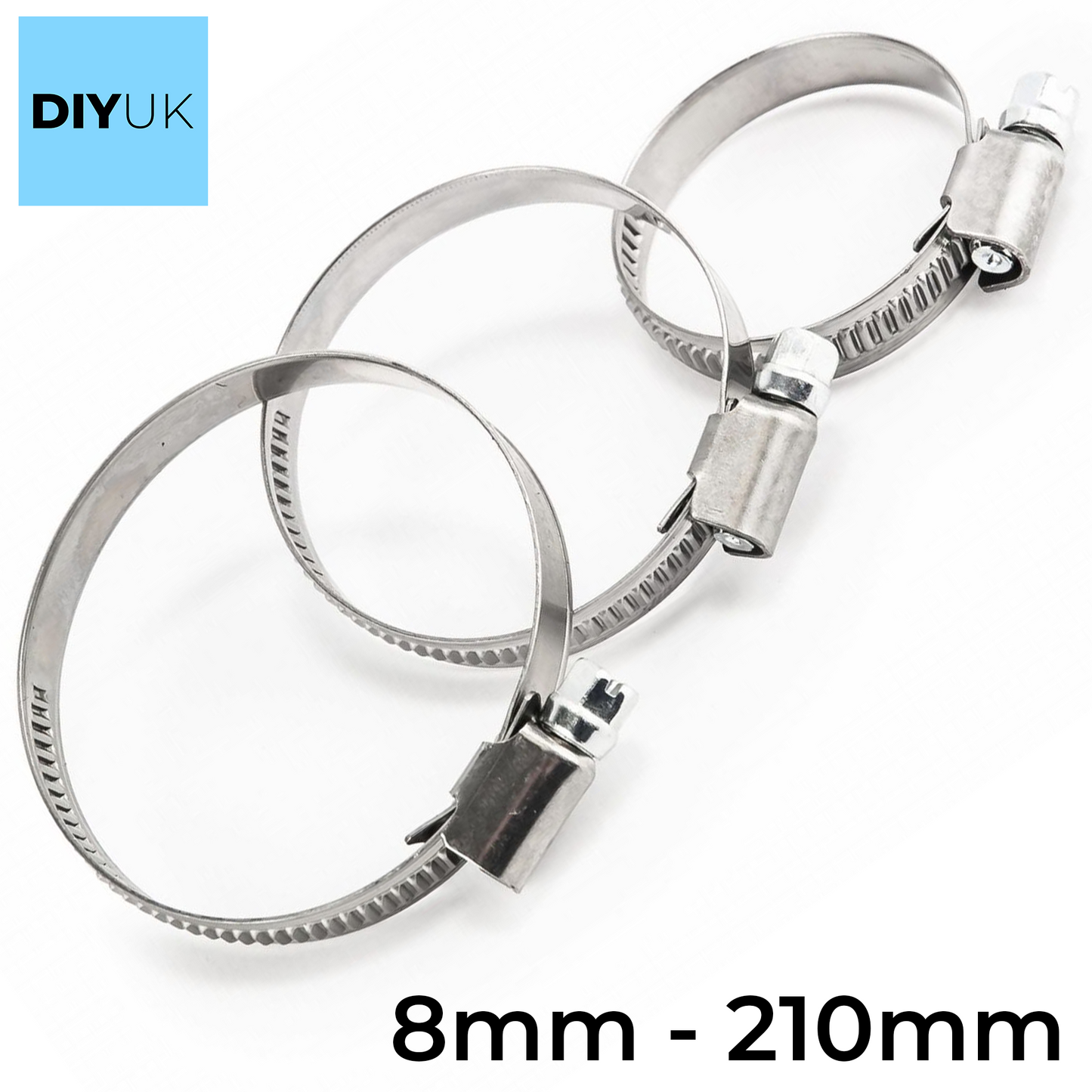 Hose Clips Pipe Clamps Worm Drive Premium Adjustable for Ducting and Piping DIYUK